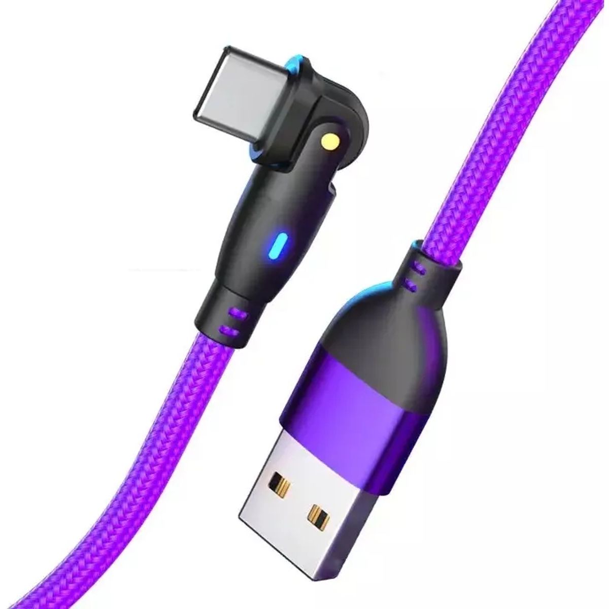 GENERICO - Cable Usb A Usb-c Carga Rápida 3a 18w 2 Metros 180º Morado