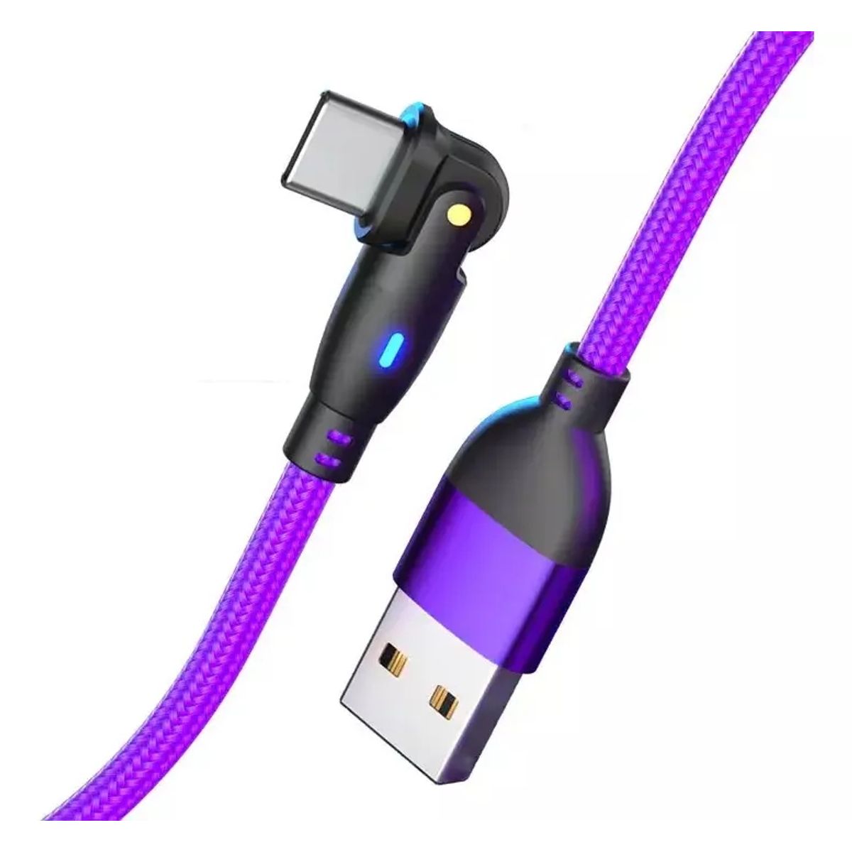 GENERICO - Cable Usb A Usb-c Carga Rápida 3a 18w 2 Metros 180º Morado