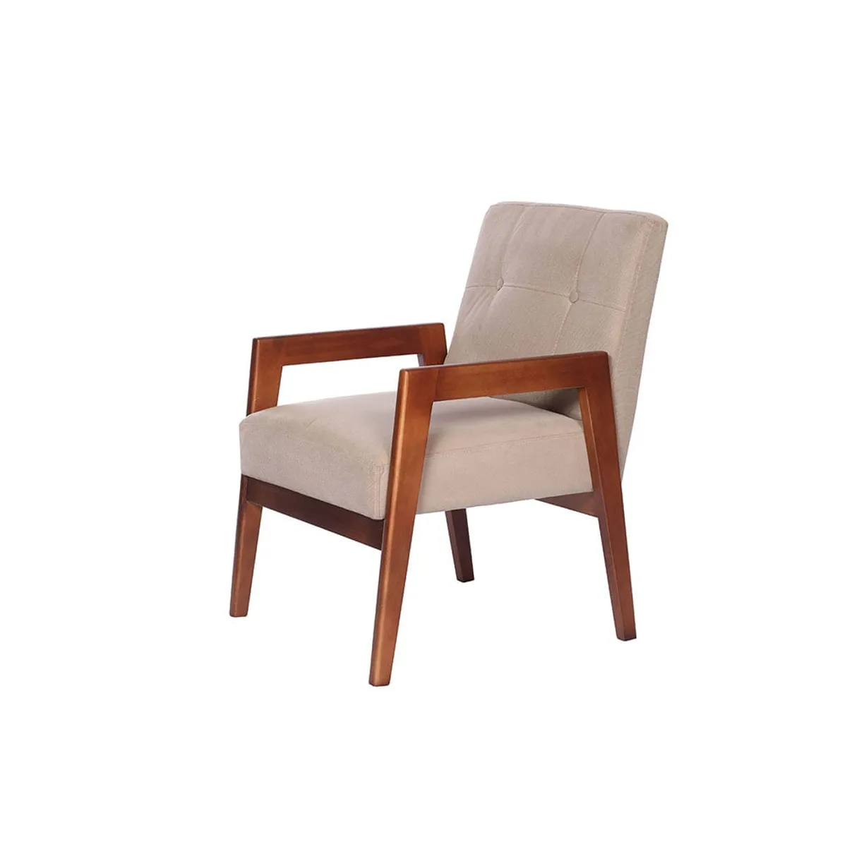 LATAM HOME - Sitial Latam Home Munich Tela Velvet Beige y Madera