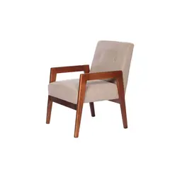 LATAM HOME - Sitial Munich Tela Velvet Beige y Madera