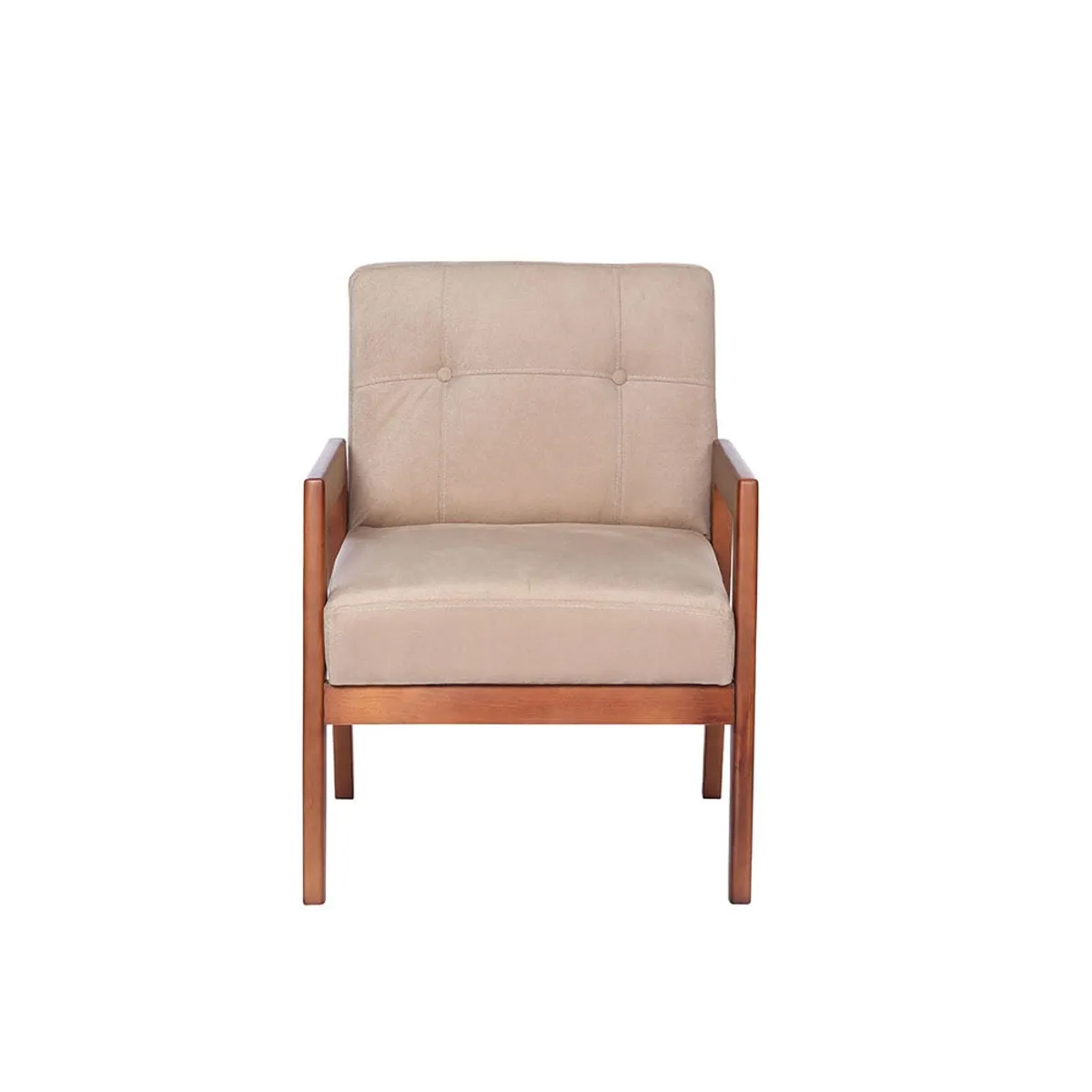LATAM HOME - Sitial Latam Home Munich Tela Velvet Beige y Madera