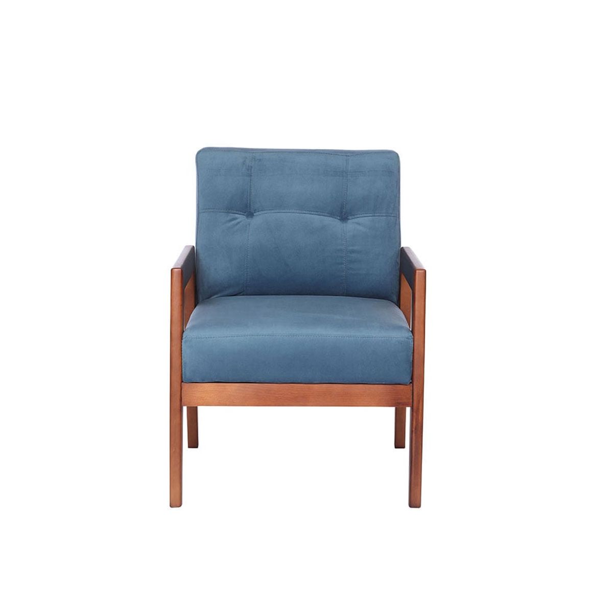 LATAM HOME - Sitial Latam Home Munich Azul Petróleo, Tapiz Velvet, Madera