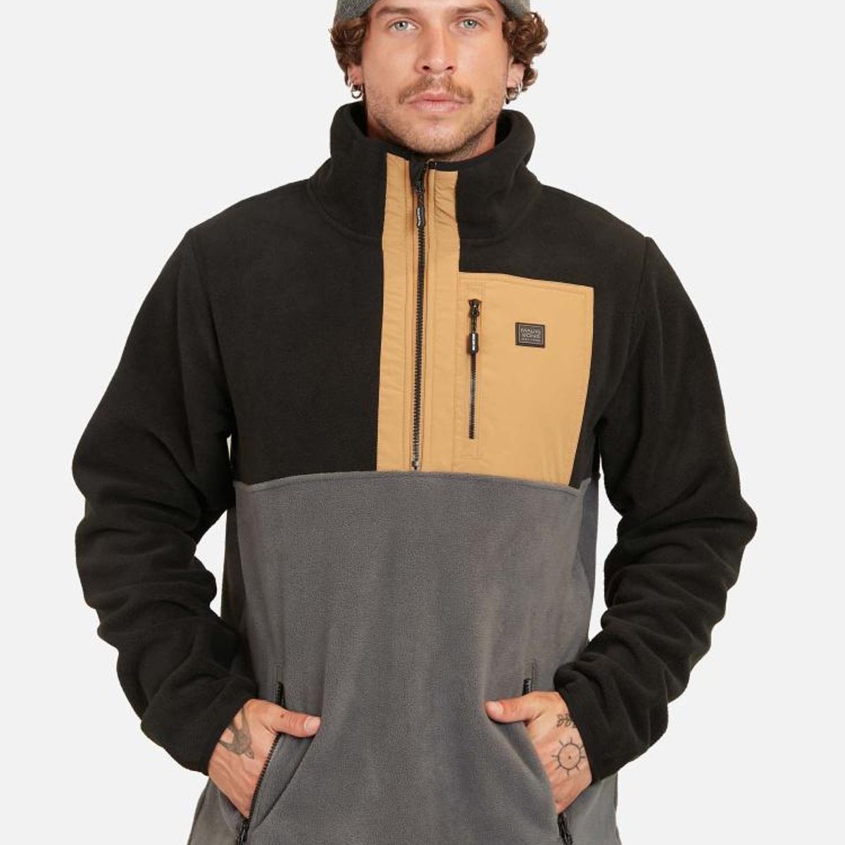 MAUI AND SONS - Poleron Micropolar Foliage Gris Hombre Maui And Sons - Gris