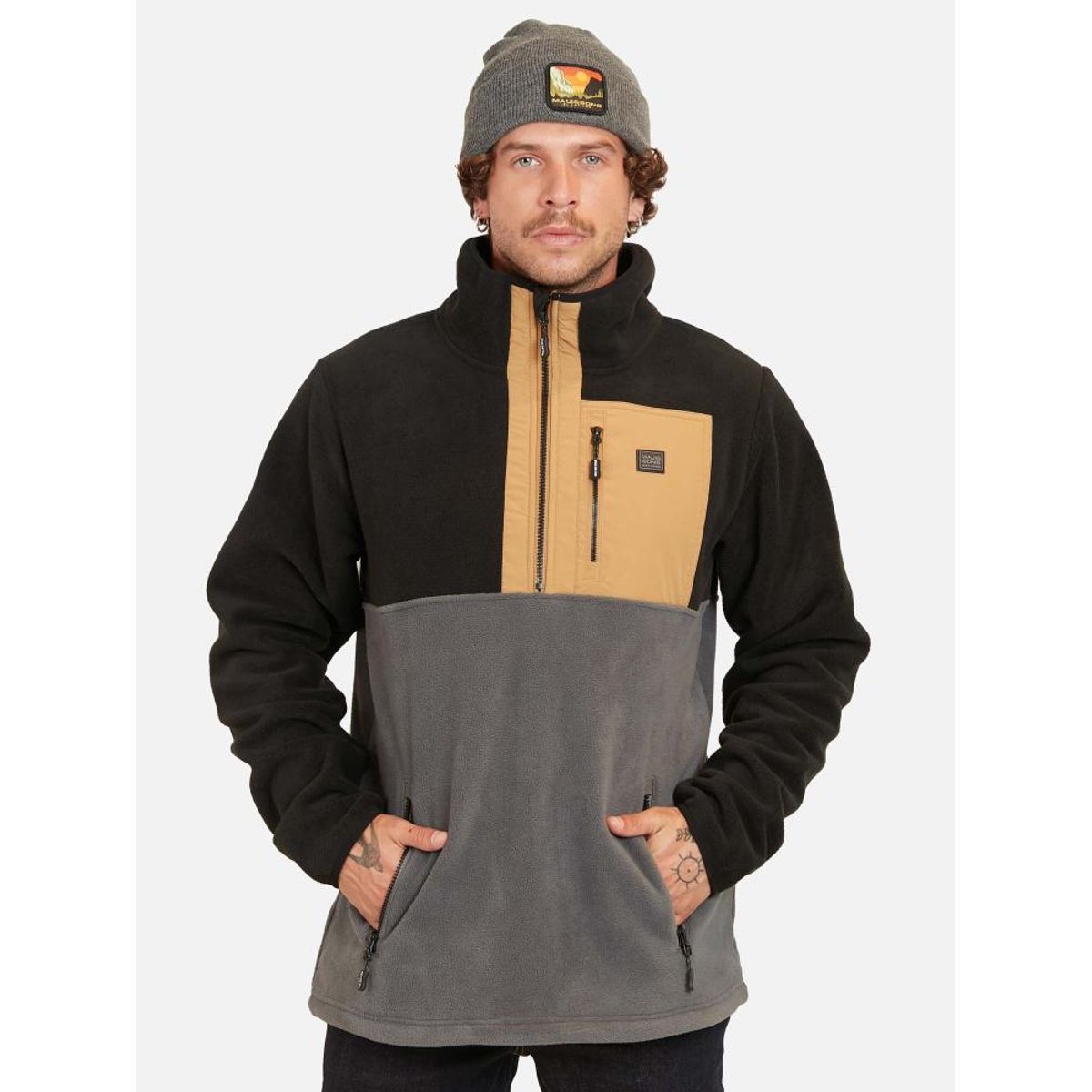 MAUI AND SONS - Poleron Micropolar Foliage Gris Hombre Maui And Sons - Gris