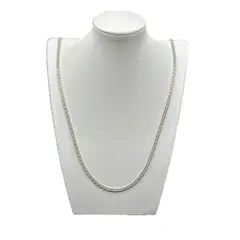 GENERICO - Collar Cadena Hombre Modelo Doble Grumet Plata 60 Cm