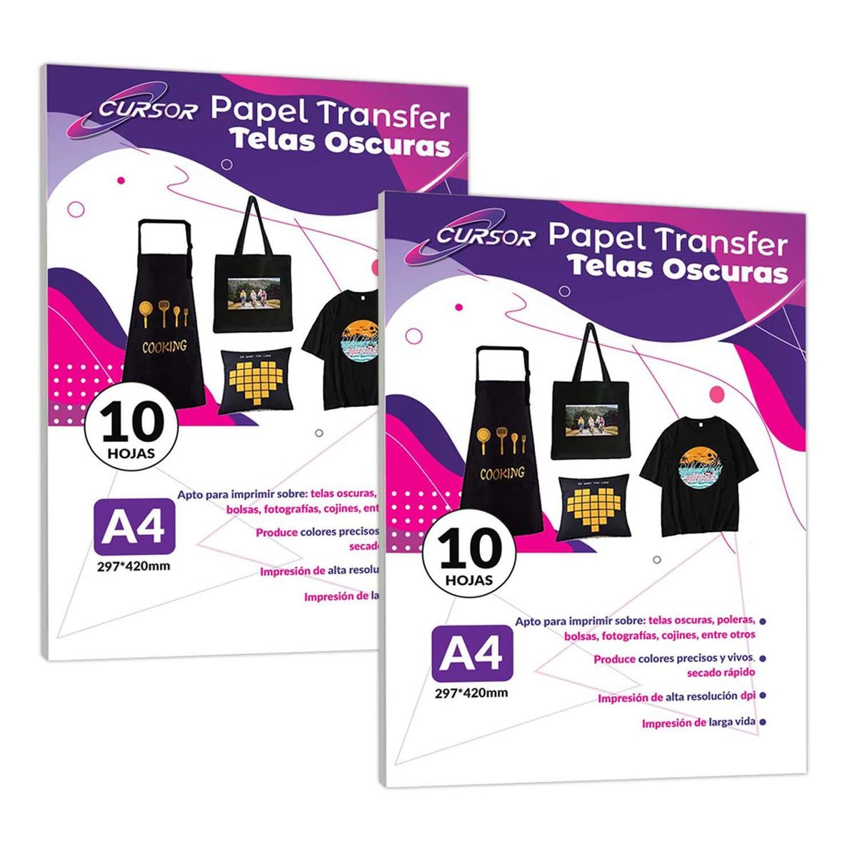 CURSOR - Papel Transfer Telas Oscuras A4 Pack 20 H Cursor