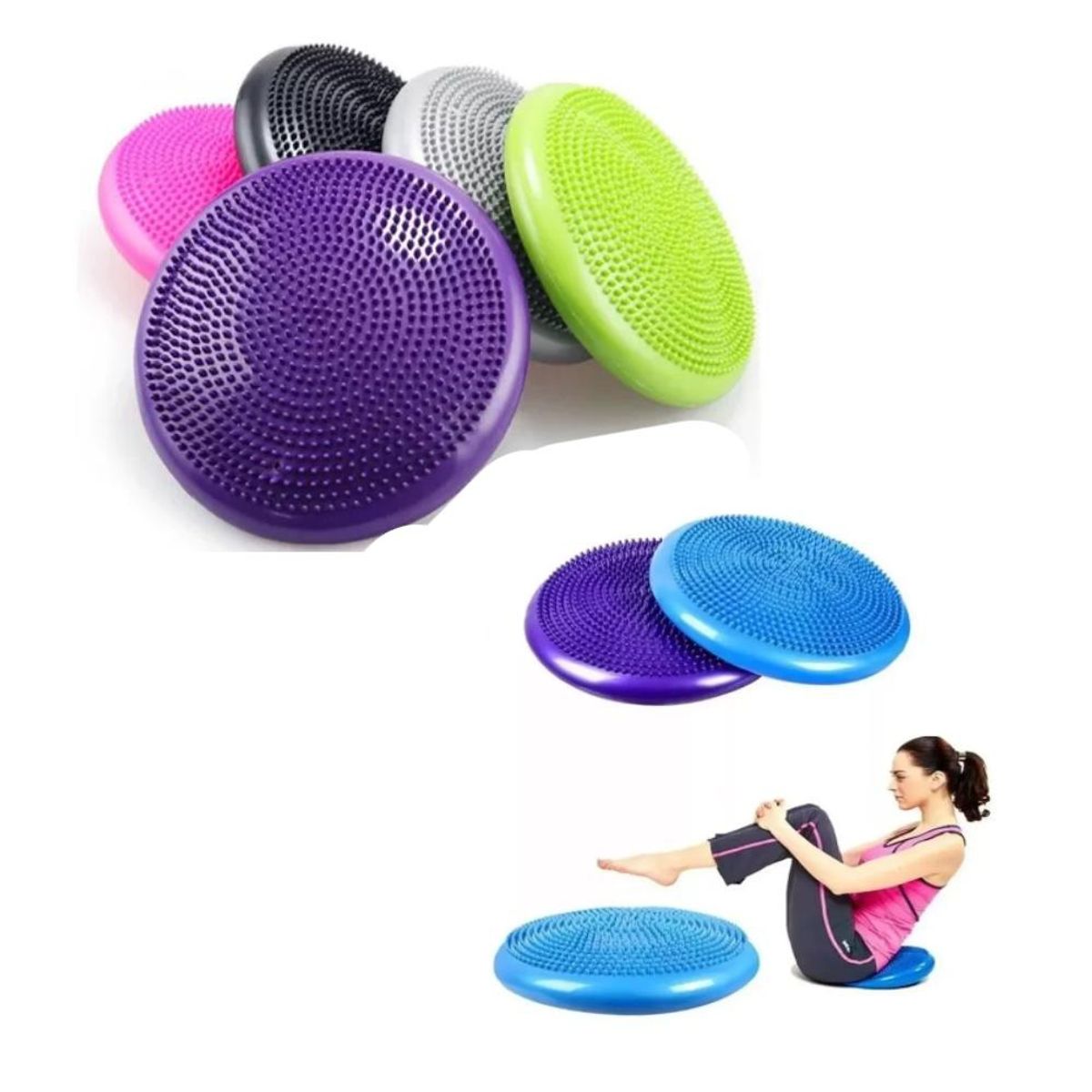AK SPORT - Medio Balon para Propiocepcion Bosu Equilibrio Yoga Verde