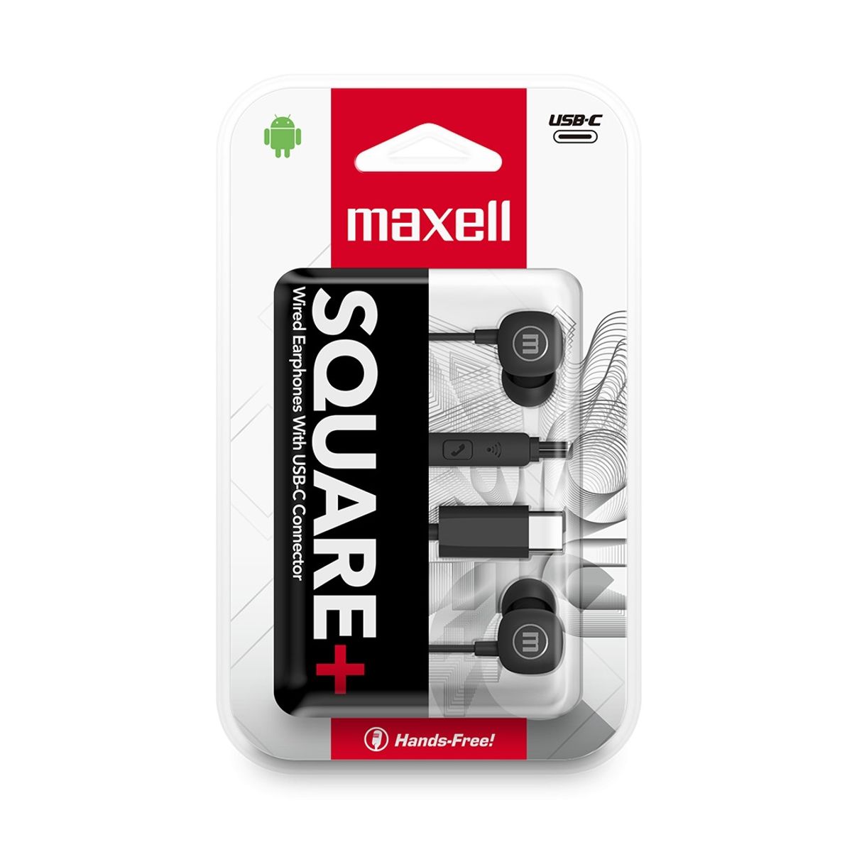 MAXELL - Audífonos Maxell Tipo C Square Negro