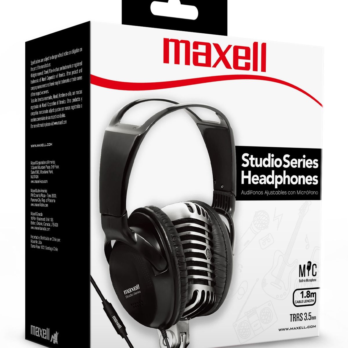 MAXELL - Audífonos Maxell Con Micrófono Ajustables ST-2000 Negro
