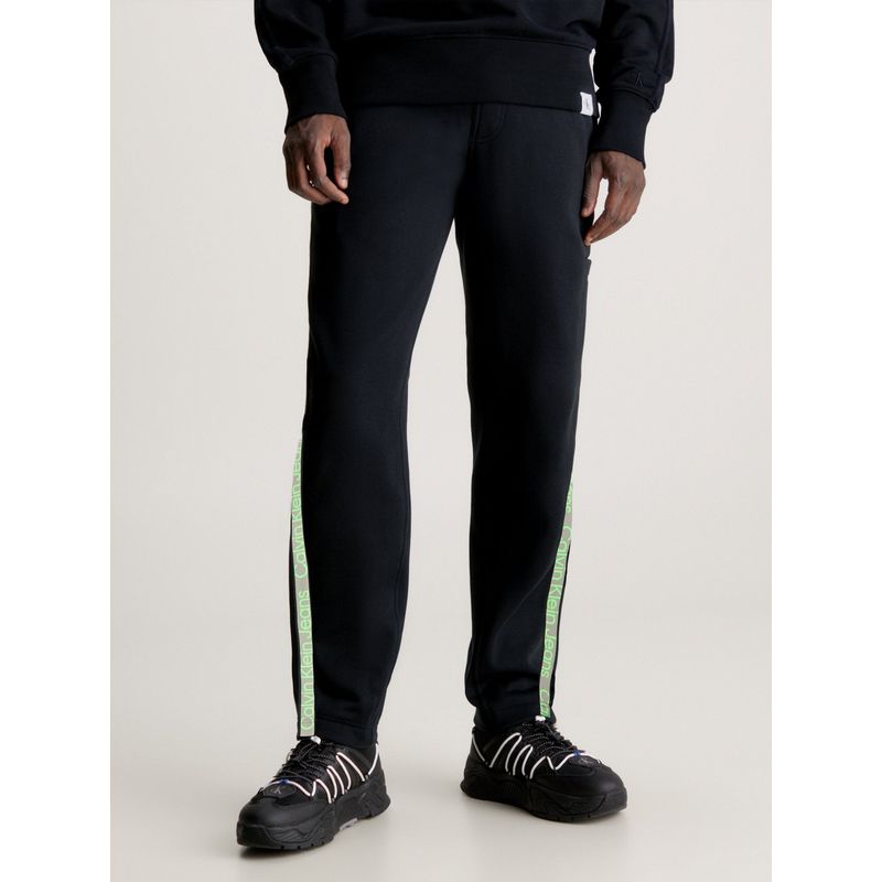 CALVIN KLEIN - Jogger Cut Off Logo Tape Hwk Pant Negro Calvin Klein