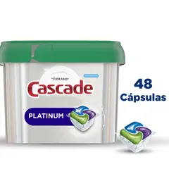 CASCADE - Detergente lavavajillas Platinum Fresh, 48 cápsulas