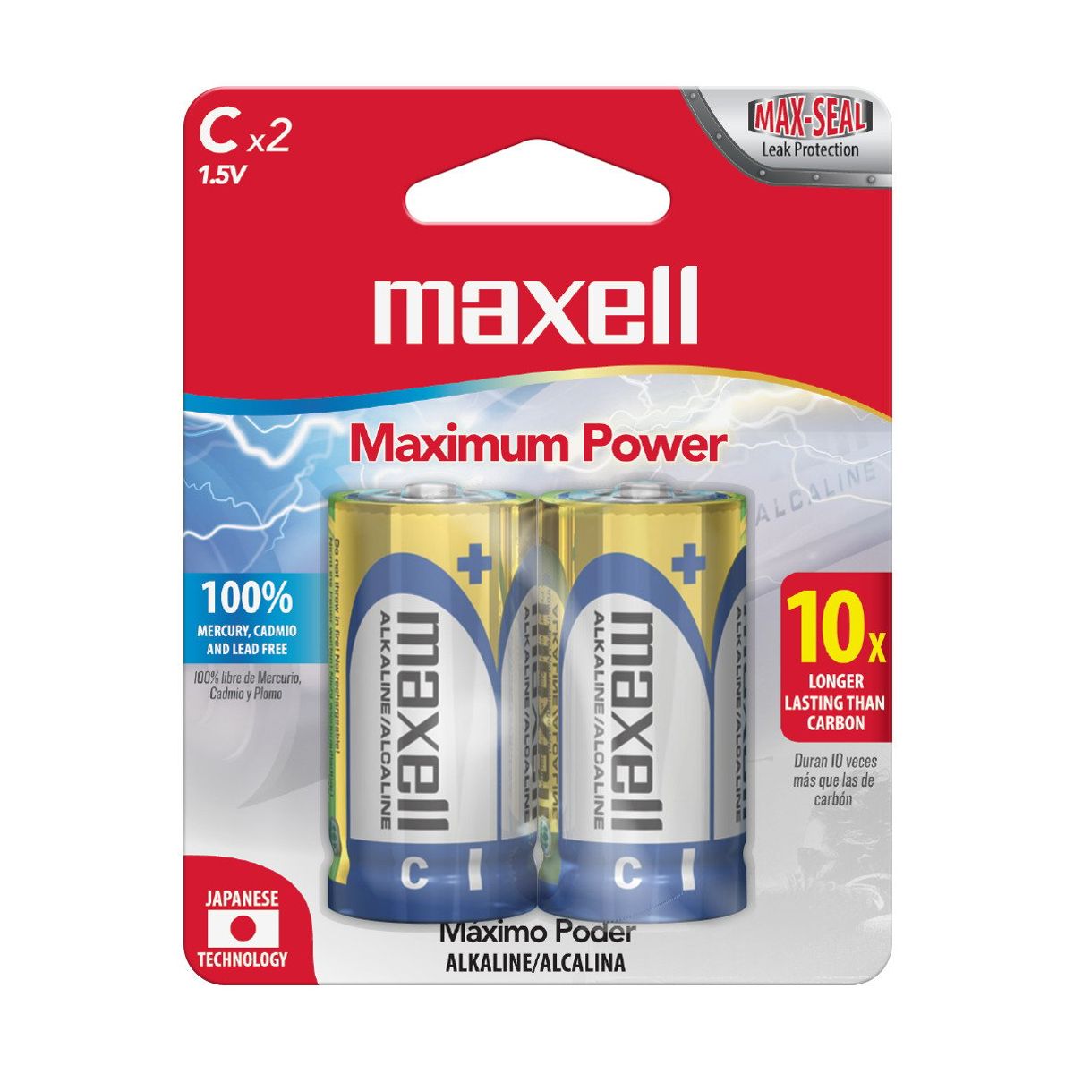 MAXELL - Pack 2 Pilas Alcalinas Maxell Tipo C