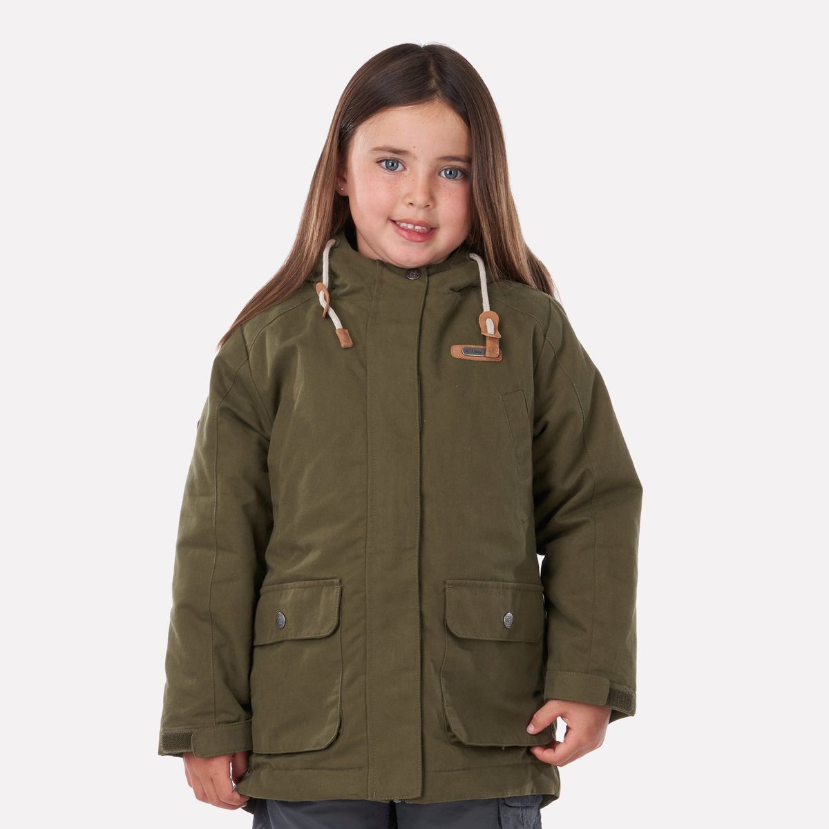LIPPI - Chaqueta Niña Peumo Canvas Hoody Jacket Oliva Oscuro Lippi