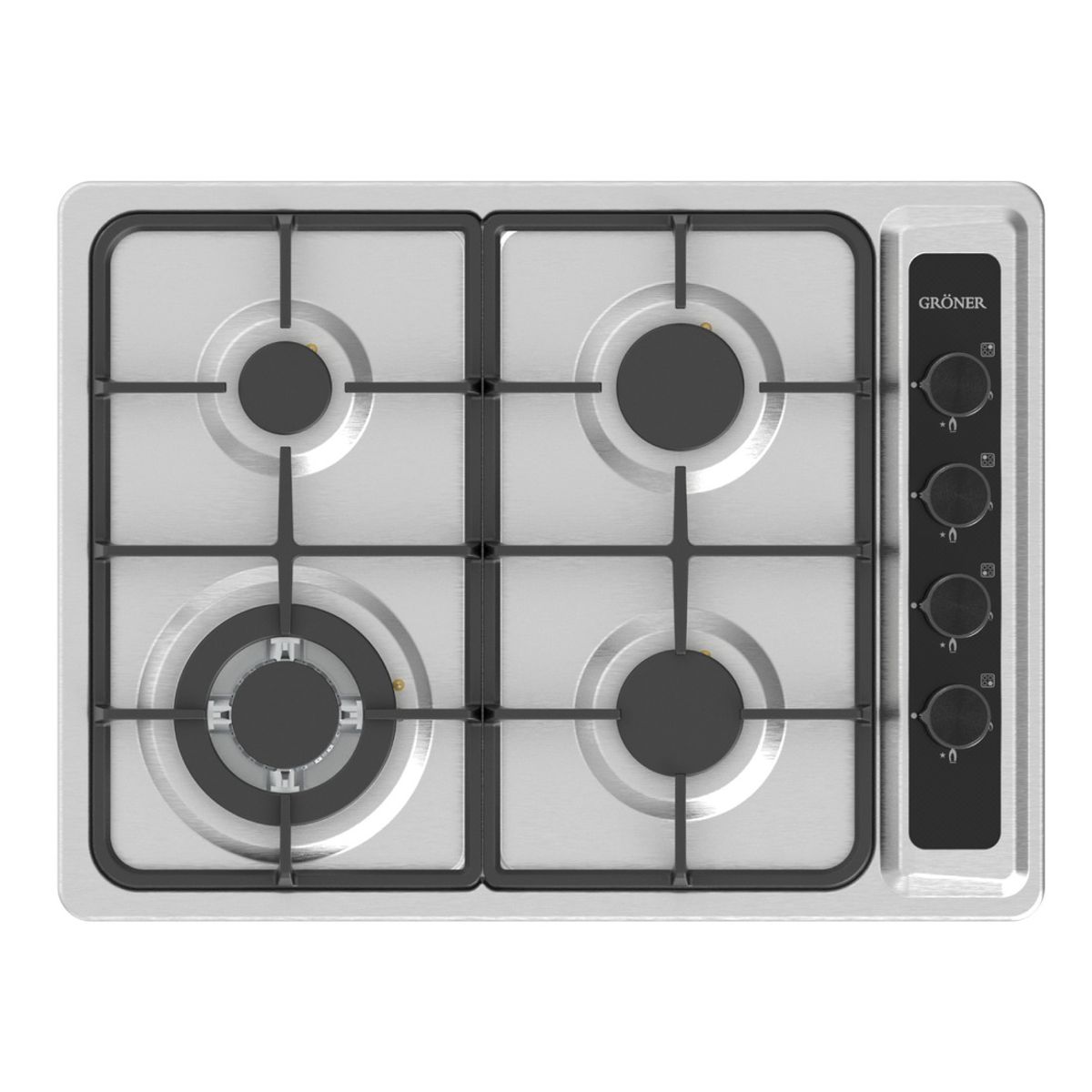GRONER - Encimera a Gas Gröner Inox XS 4Q