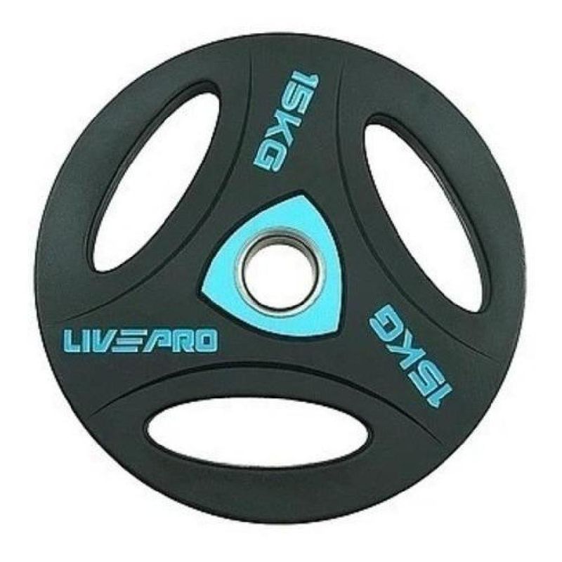 LIVE PRO - Disco Olímpico Asa 15kg Nuevo Original Live Pro LIVE PRO