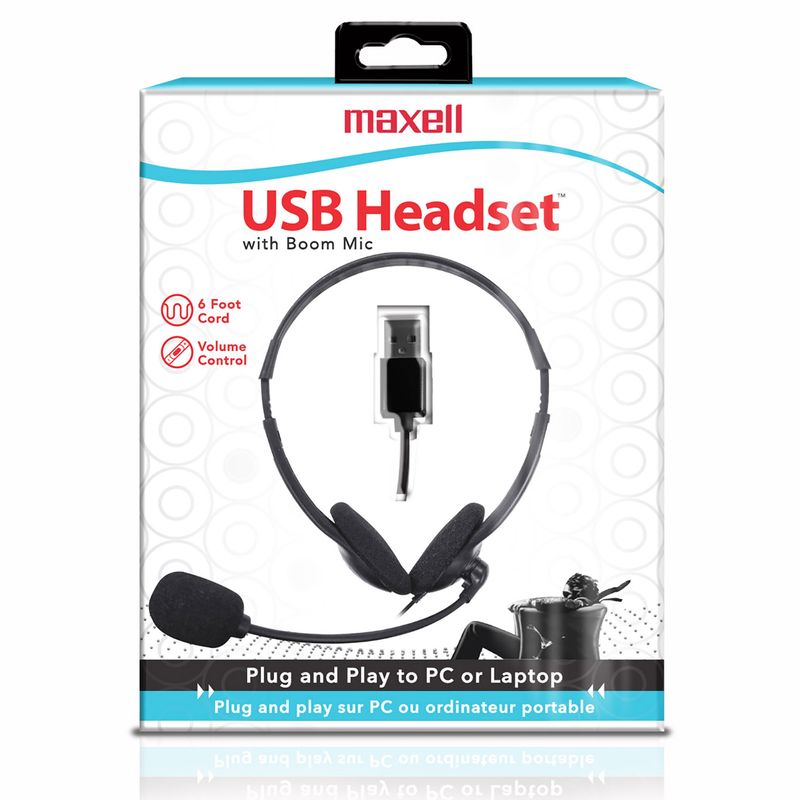MAXELL - Audífonos Maxell Usb Con Microfono Control De Volumen 18Mts