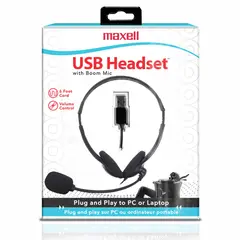 MAXELL - Audífonos Usb Con Microfono Control De Volumen 18Mts