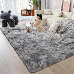 GENERICO - Alfombra peludita gris jaspeado antideslizante 180x200 cm