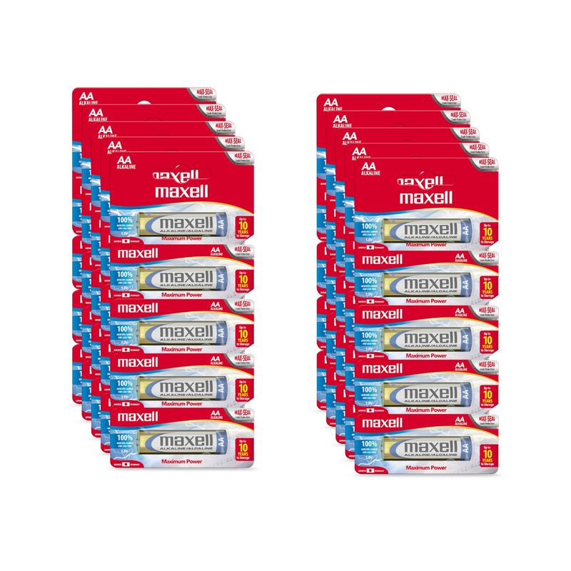 MAXELL - Pack 50 Pilas Alcalinas Maxell Tamaño AAA
