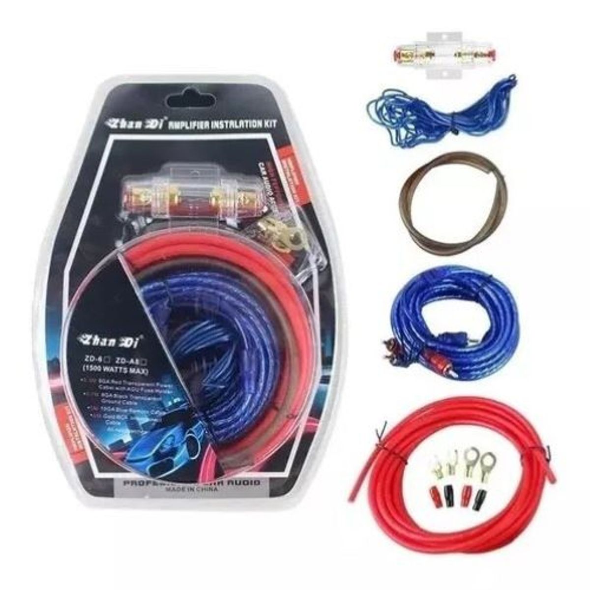 GENERICO - Kit Cables Para Amplificador Subwoofer 1500w Auto