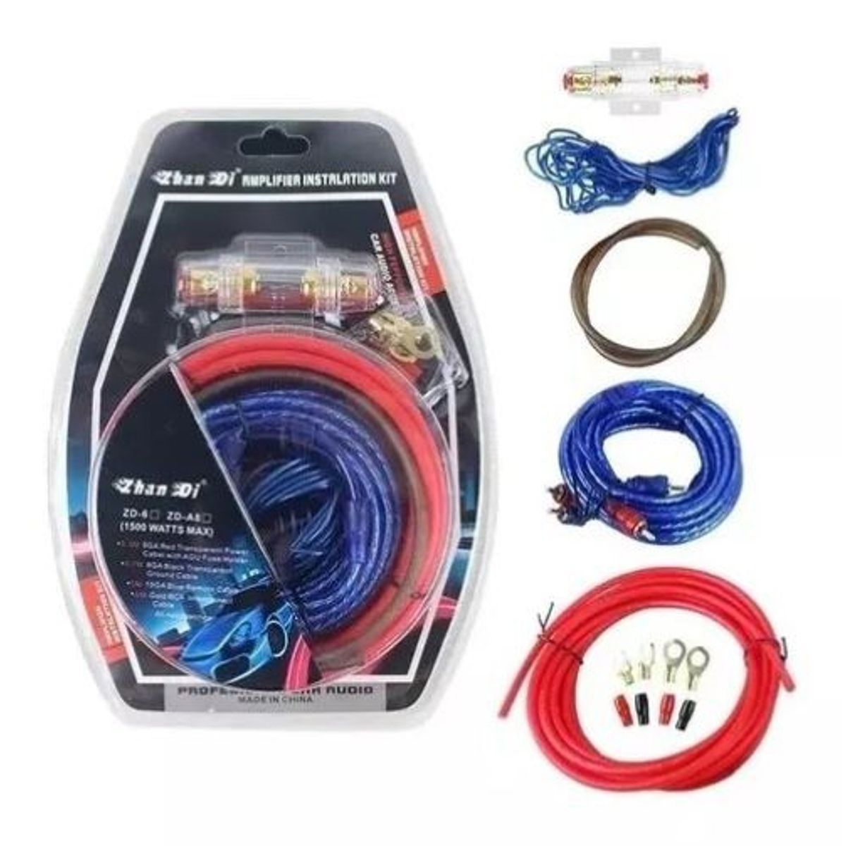 GENERICO - Kit Cables Para Amplificador Subwoofer 1500w Auto