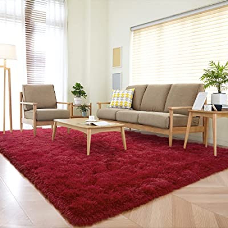 GENERICO - alfombra DE INVIERNO PELUDA BURDEO SUAVE antideslizante 180x200 cm