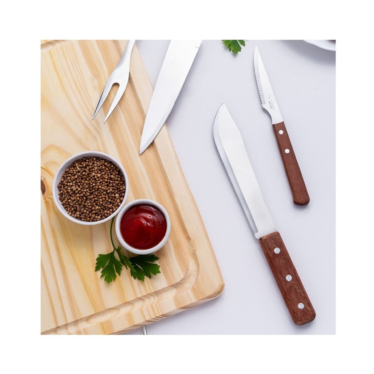 IMAHE - TENEDOR ASADO 43CM MANGO BLANCO IMAHE