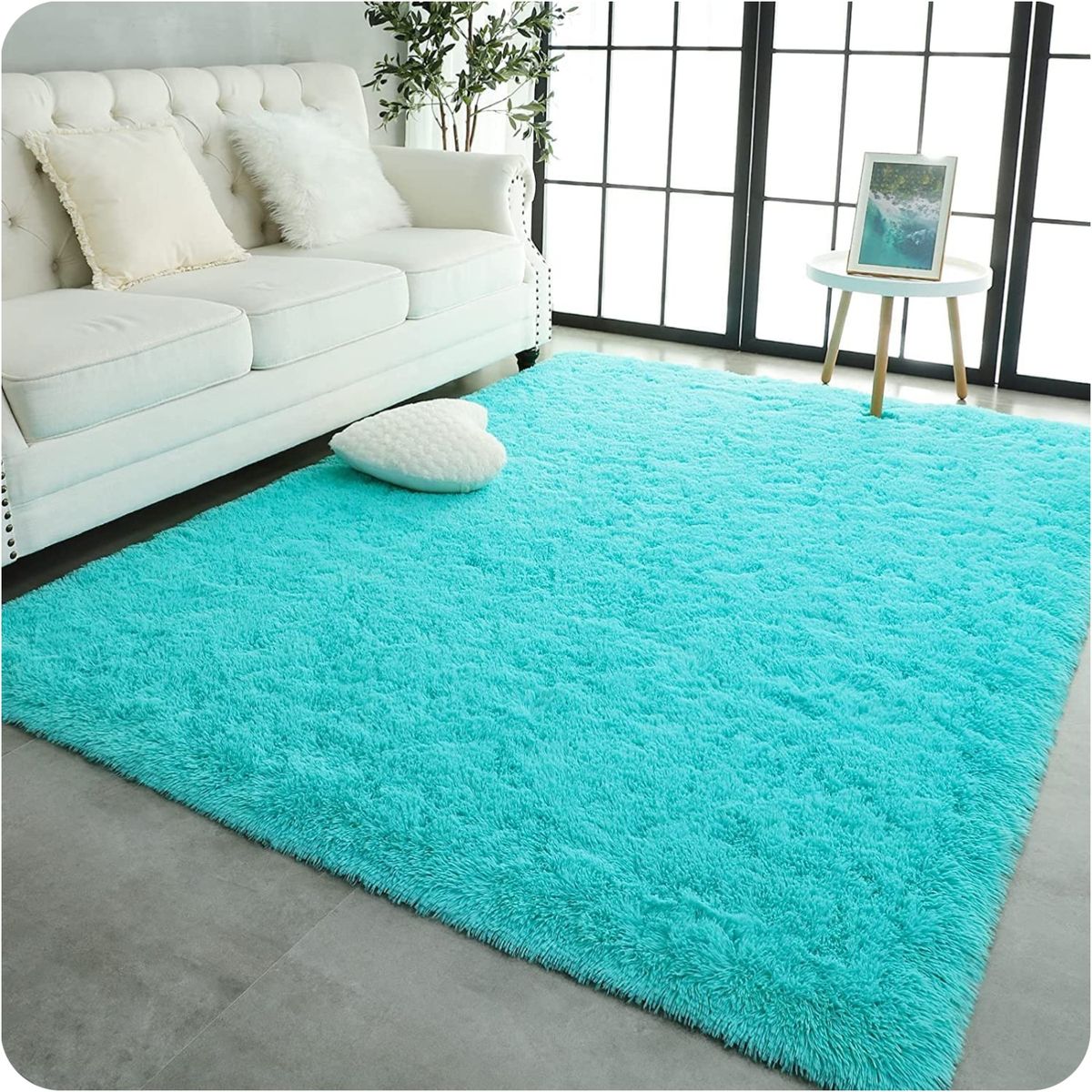 GENERICO - alfombra DE INVIERNO PELUDA CALIPSO UNICOLOR antideslizante 180x200 cm