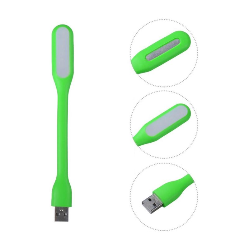GENERICO - Pack 2 Mini Luz Led Flexible Portatil Usb Verde