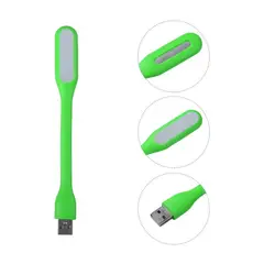 GENERICO - Pack 2 Mini Luz Led Flexible Portatil Usb Verde
