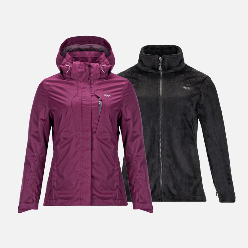 LIPPI - Chaqueta Mujer Tres Cruces Fusion-3 Hoody Jacket Vino Oscuro Lippi