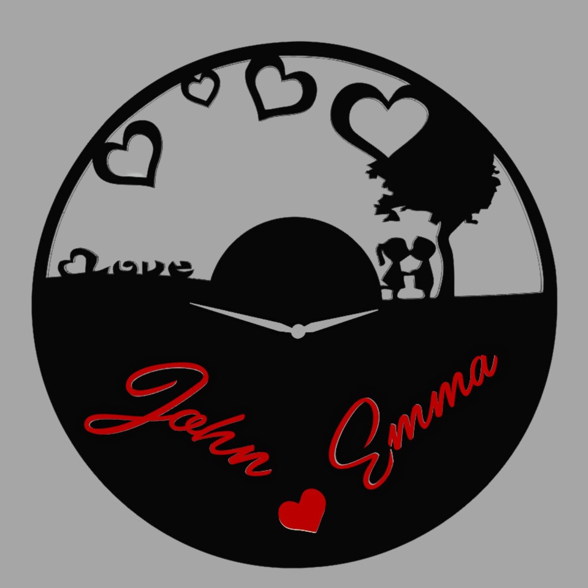 GENERICO - Reloj Artesanal Pared 31cm - Corazones