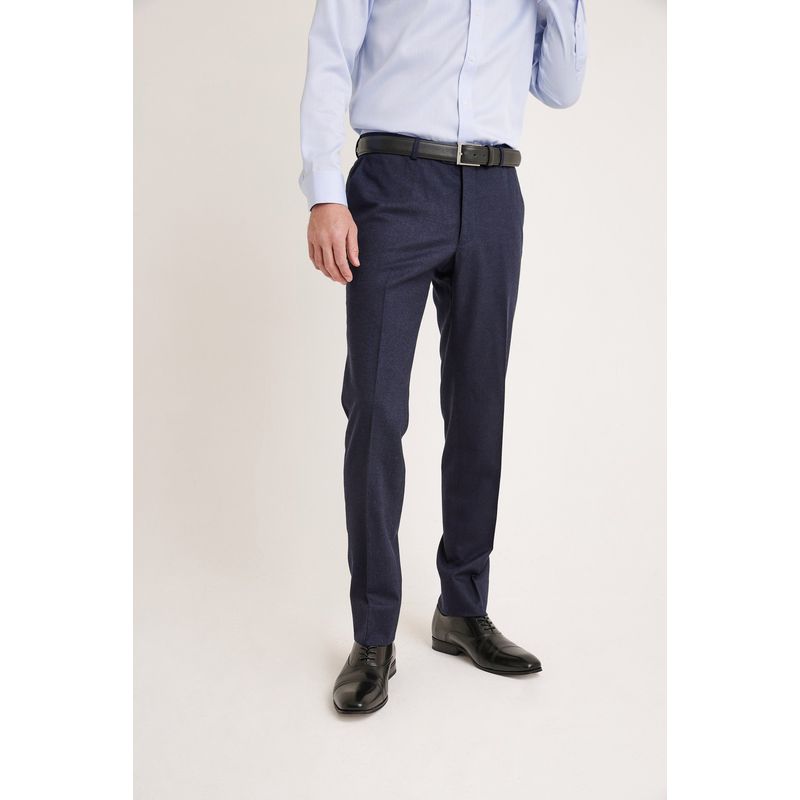 TRIAL - Pantalón hombre formal franela azul marino
