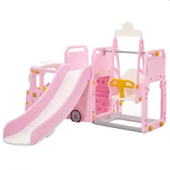 JUGUETON - Set 3 en 1 Autobús Tobogán y Columpio