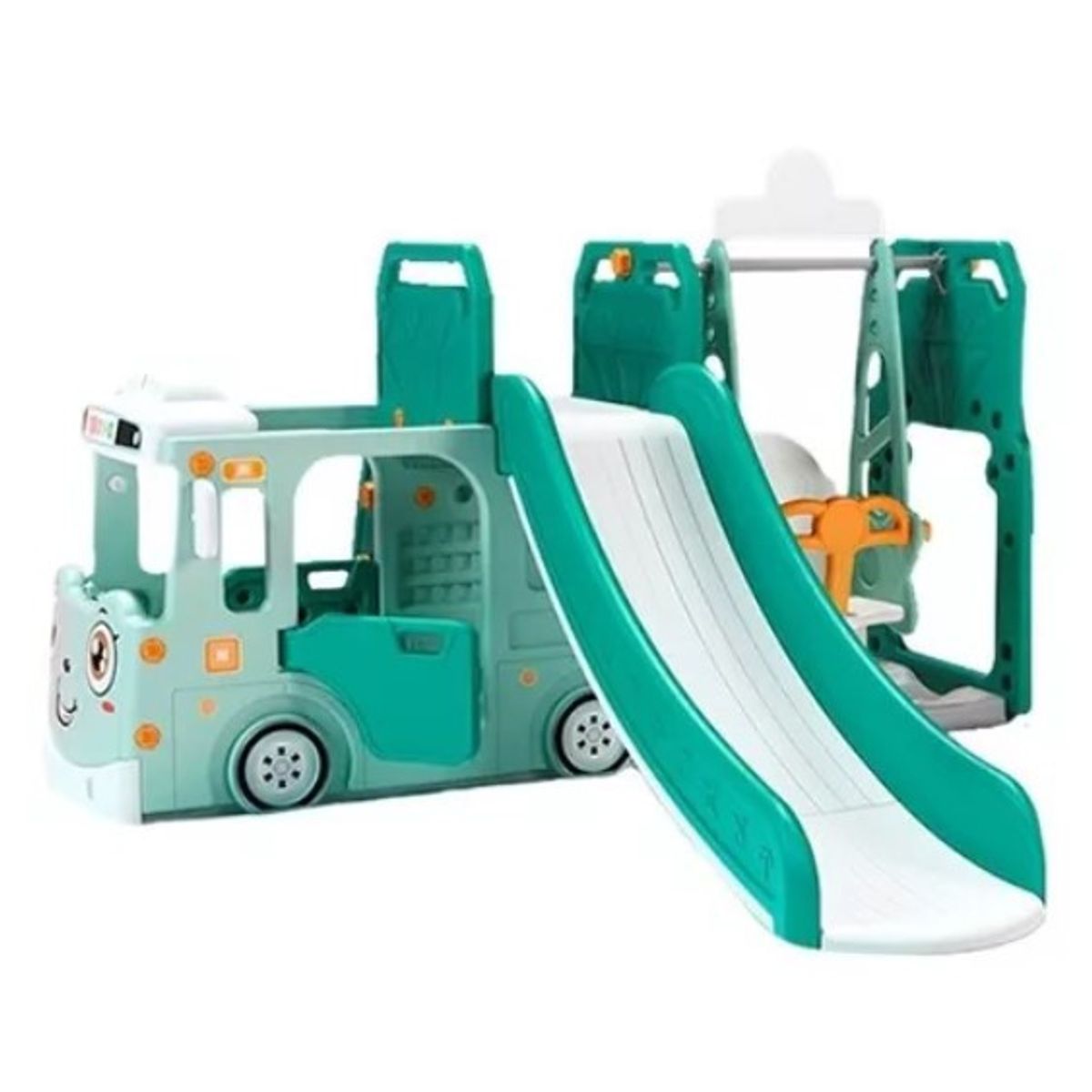 JUGUETON - Set 3 en 1 Autobús Tobogán y Columpio