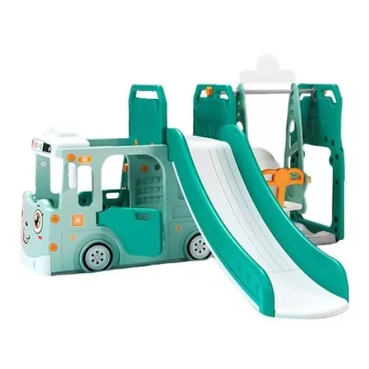 JUGUETON - Set 3 en 1 Autobús Tobogán y Columpio