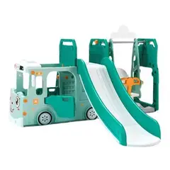 JUGUETON - Set 3 en 1 Autobús Tobogán y Columpio