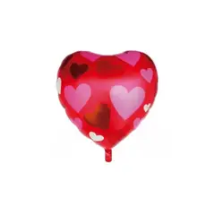 GENERICO - Globo Diseño Corazones de Colores- Corazon Rojo