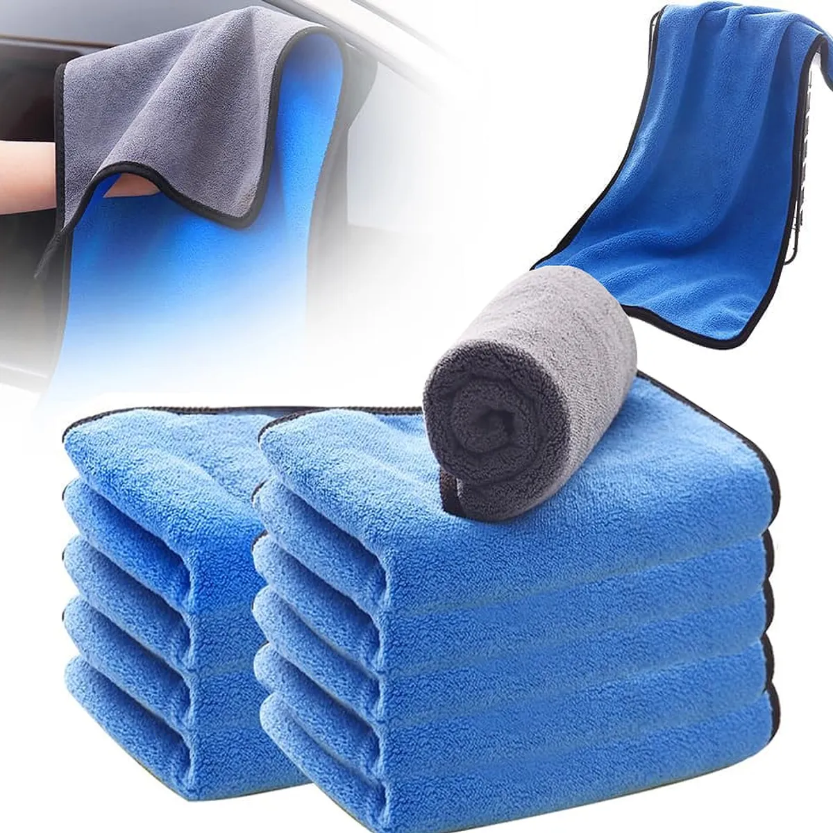 TNAKIEX - 10pc Toalla De Microfibra Para Secado Del Auto Paño 60x30