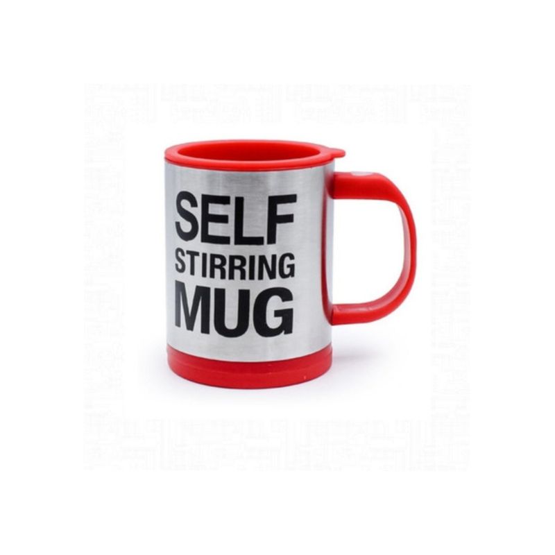 GENERICO - Tazón Mug Self Stirring + Revolvedor Automático Eléct Color Rojo