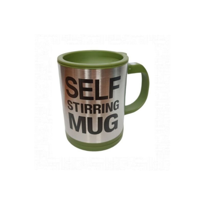 GENERICO - Tazón Mug Self Stirring + Revolvedor Automático Eléct Color Verde