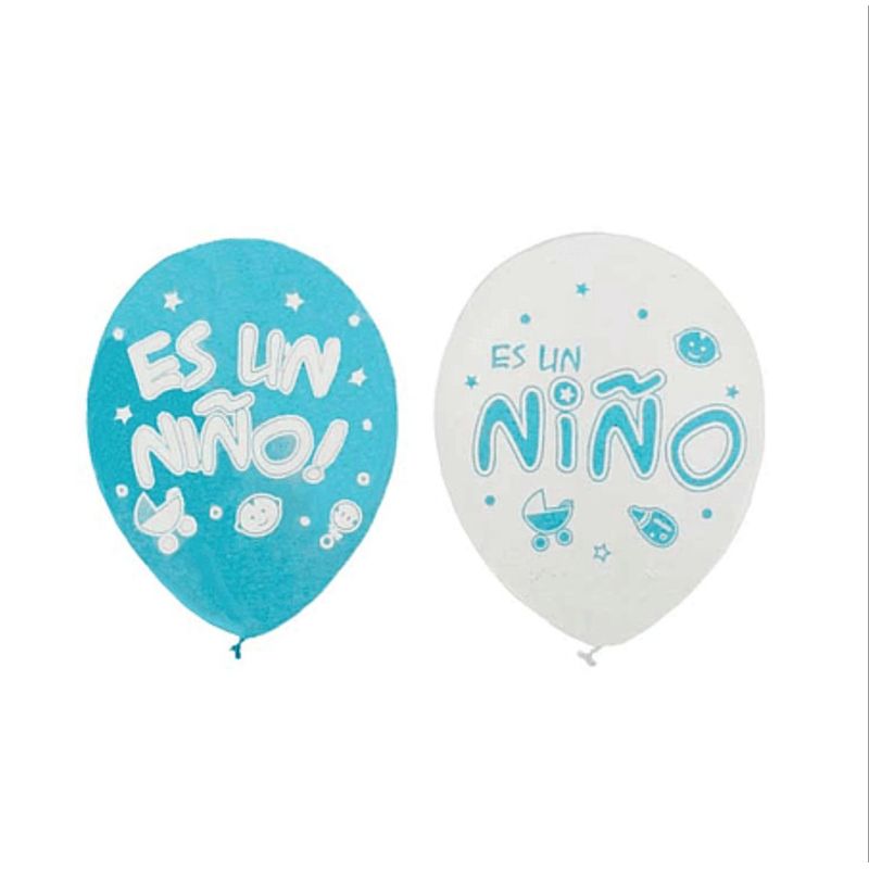 GENERICO - Globo Diseño Revelacion de Sexo Azul y Blanco- 6 und