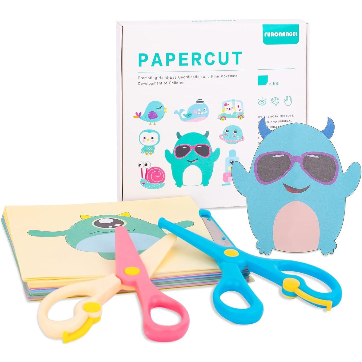 PANGUI TOYS - Set aprendizaje recorte Monster con tijeras Par de tijeras