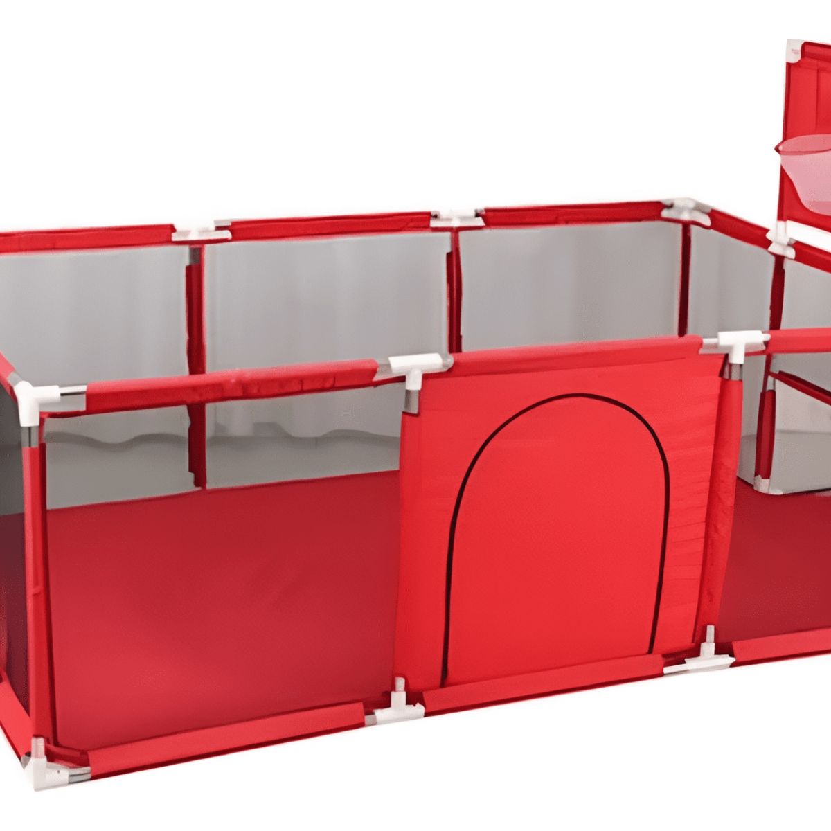 GENERICO - Corral Seguridad Bebes Con Aro De Basket 180cm Rojo