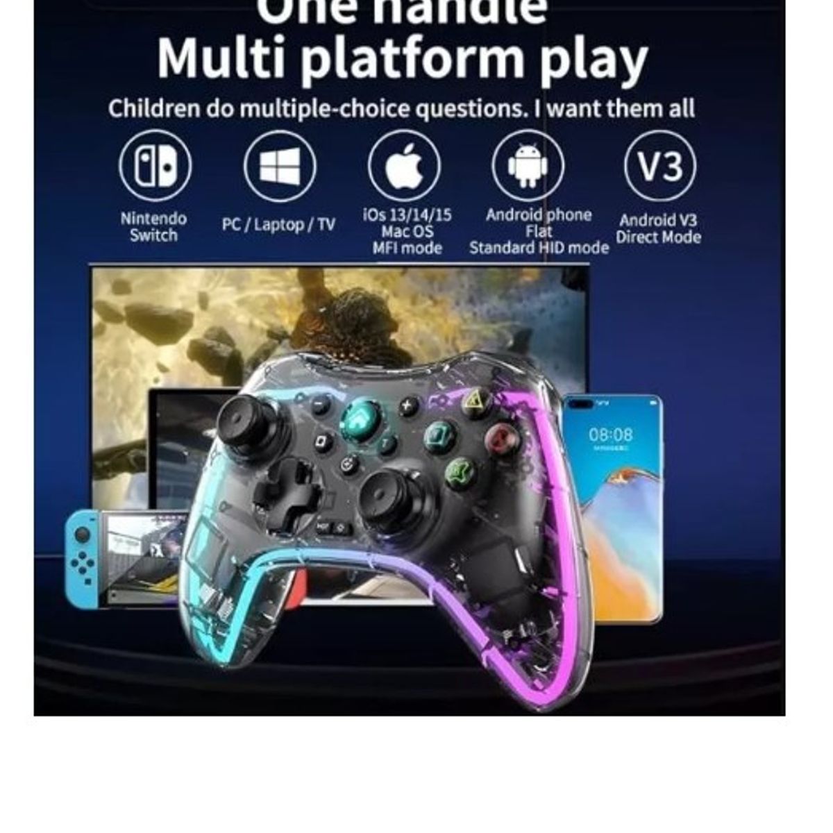 GENERICO - Control joystick inalámbrico Genérica Pro 3 blanco