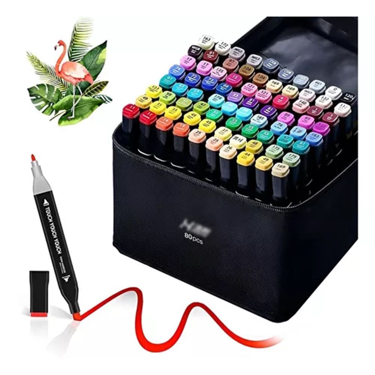 GENERICO - 80 Marcadores Plumones Lápices Artistico Colores Doble Punta