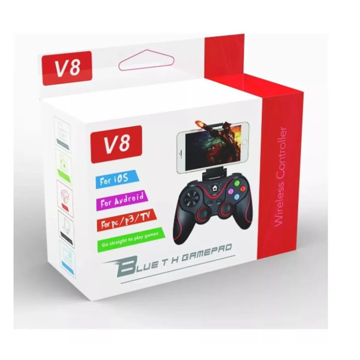 GENERICO - Control De Juego P3p4pctv Bluetooth Con Soporte Teléfono