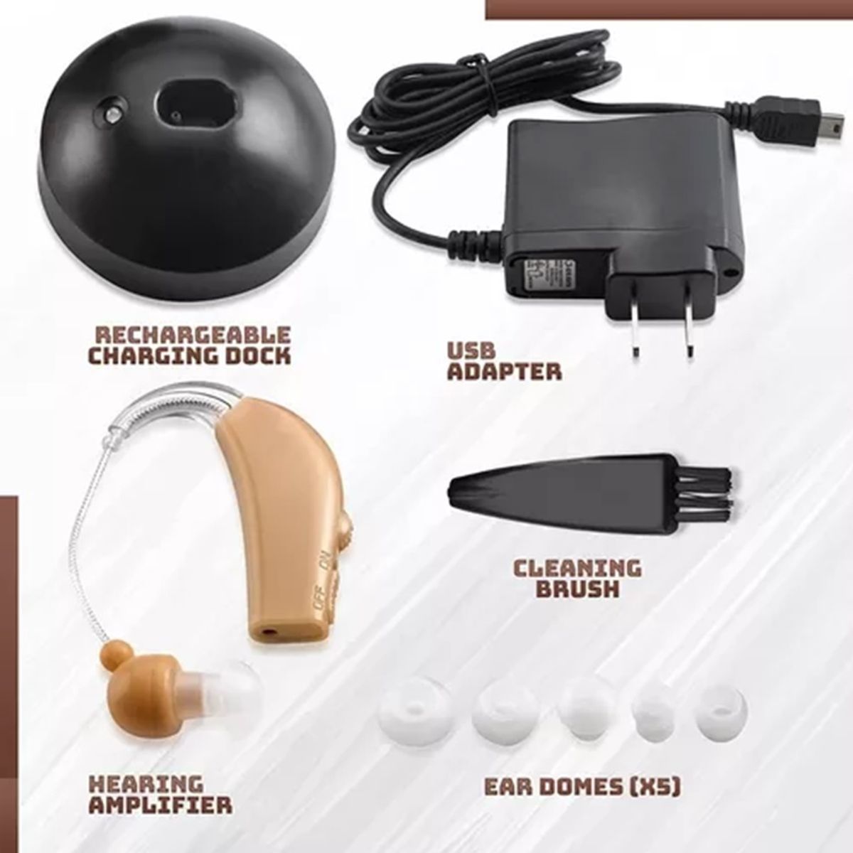 GENERICO - Audífono Ortopédico Amplificador Para Sordera Recargable