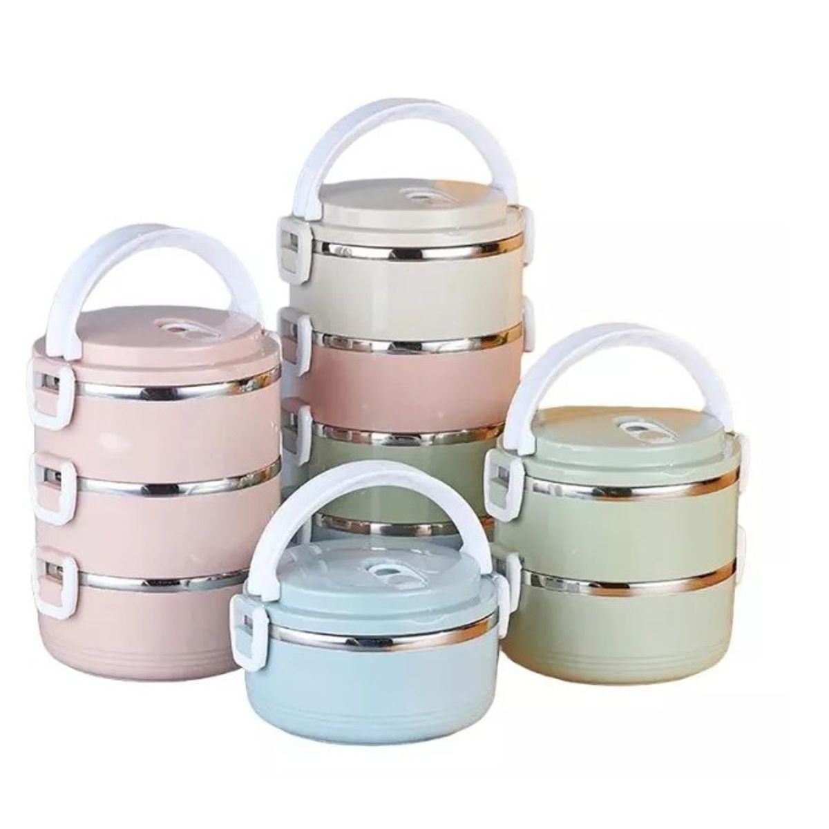 GENERICO - Fiambrera Térmica Portátil Para Comida Contenedor 3 Niveles