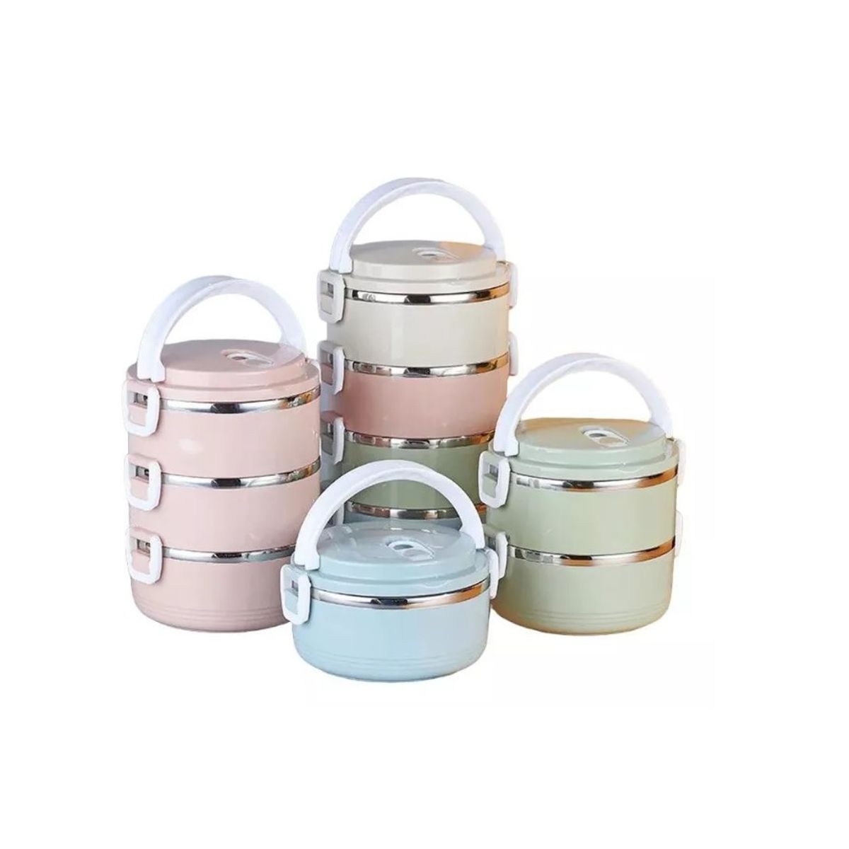 GENERICO - Fiambrera Térmica Portátil Para Comida Contenedor 3 Niveles